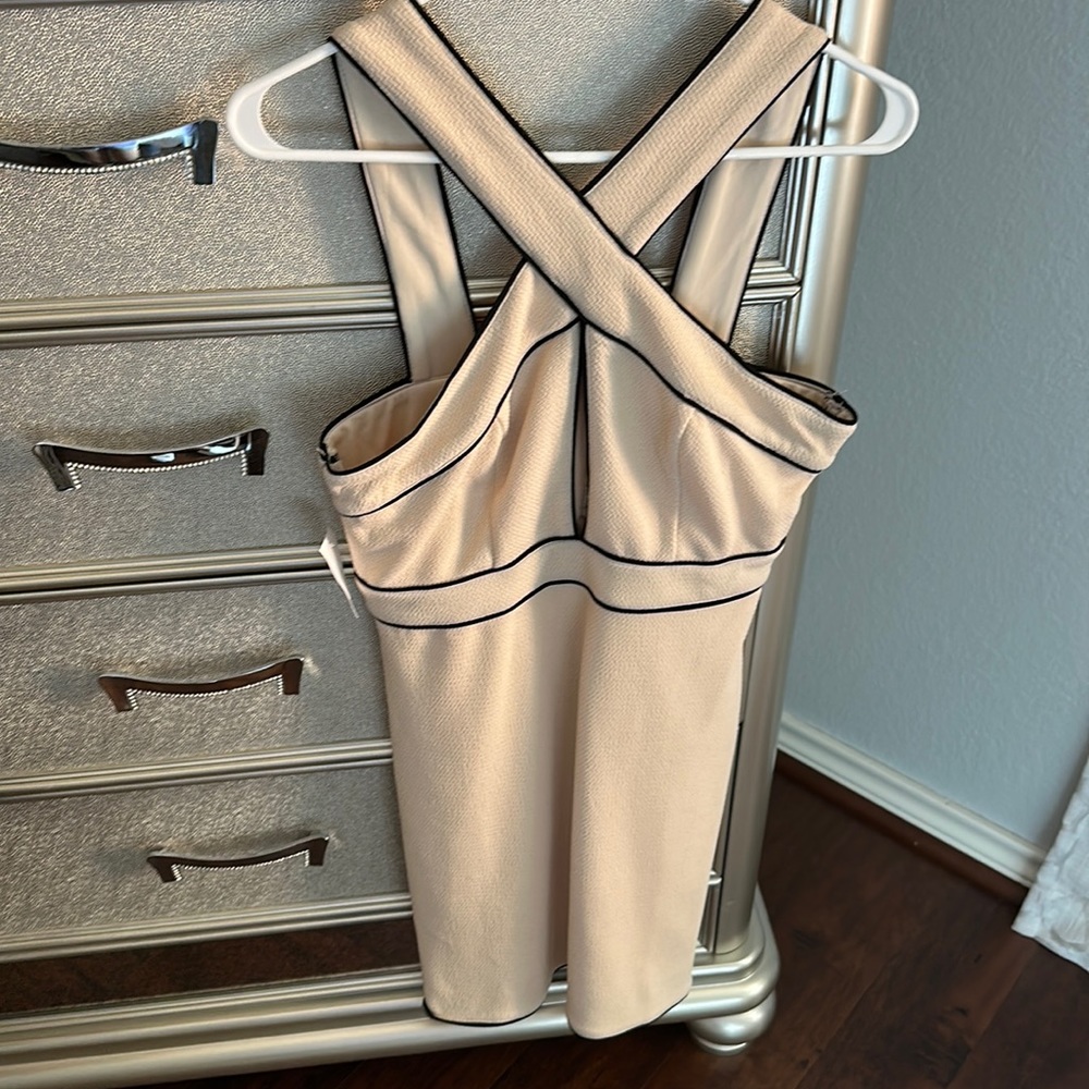 Brand new size medium cream beige front crisscross dress